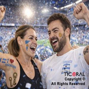 PLANCHAS DE TATUAJES ARGENTINA MUNDIAL X 12 UNIDADES